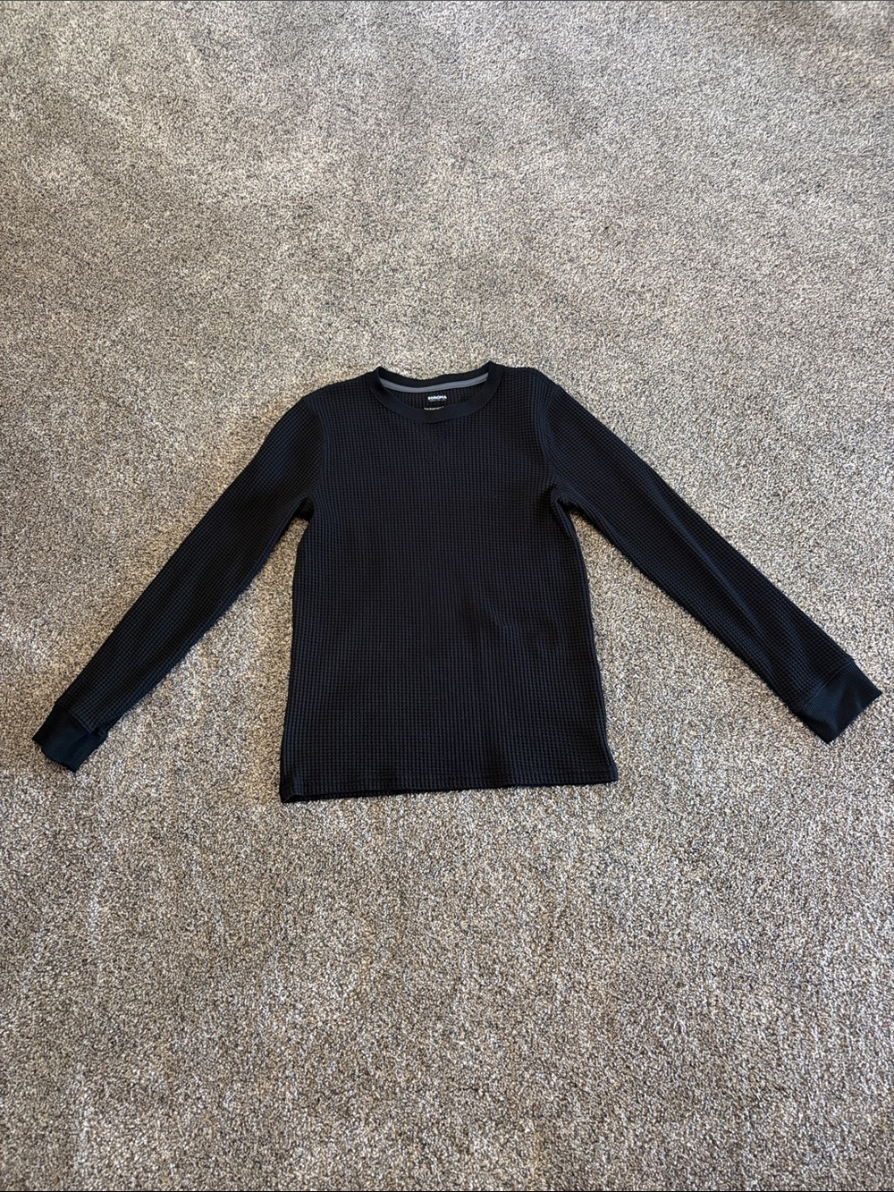 Boys Sonoma Black Long Sleeve Thermal Tee Size Large 10